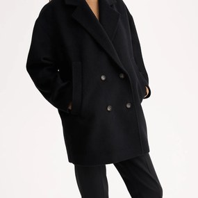 Κοντό παλτό με κουμπιά, από μάλλινο ύφασμα