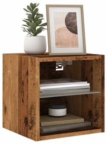 Έπιπλα Τοίχου Τηλεόρασης LED 2 Τεμ. Παλιό ξύλο 30 x 28,5 x 30εκ