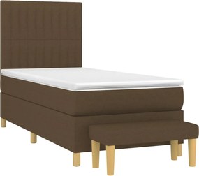 vidaXL Κρεβάτι Boxspring με Στρώμα Σκούρο Καφέ 80x200 εκ. Υφασμάτινο