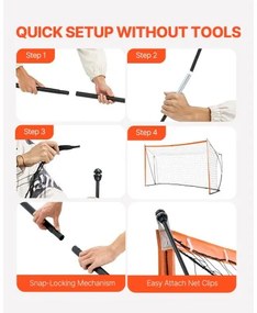 VEVOR 12x6 ft Portable Soccer Goal Kids Soccer Net Carry Bag Backyard Training