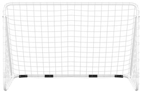 Τέρμα Ποδοσφαίρου με Δίχτυ Λευκό 180 x 90 x 120 εκ. Ατσάλινο - Λευκό
