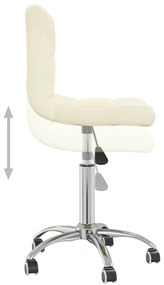 vidaXL Καρέκλα Τραπεζαρίας Περιστρεφόμενη Κρεμ Υφασμάτινη