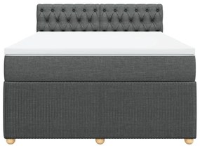 ΚΡΕΒΑΤΙ BOXSPRING ΜΕ ΣΤΡΩΜΑ ΣΚΟΥΡΟ ΓΚΡΙ 140X200 ΕΚ ΥΦΑΣΜΑΤΙΝΟ 3289787