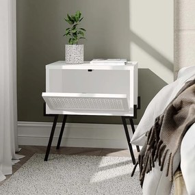 Κομοδίνο Naive Megapap χρώμα λευκό 48x34x51εκ.