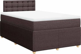 vidaXL Κρεβάτι Boxspring με Στρώμα Σκούρο Καφέ 120x190 εκ Υφασμάτινο