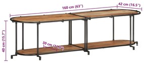 Έπιπλο Τηλεόρασης 160x42x40 εκ. από Μασίφ Ξύλο Ακακίας - Καφέ