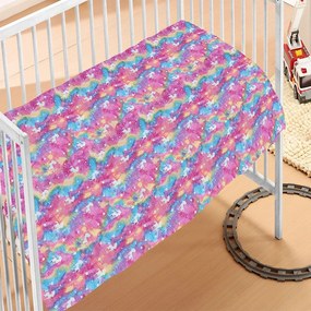 Κουβέρτα Βρεφική Unicorn Fleece Φωσφοριζέ Multi DimCol Αγκαλιάς 70x110cm Polyester