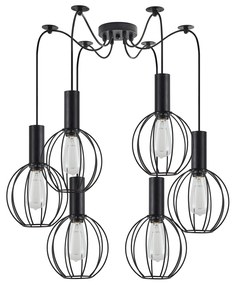 Φωτιστικό Οροφής  SE21-BL-4-BL6-GR2 ADEPT TUBE Black Pendant Black Metal Grid+ - 77-8534 - 51W - 100W - 77-8534