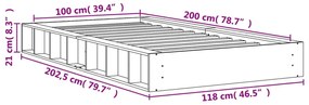 Σκελετός Κρεβ. Χωρίς Στρώμα Καφέ Κεριού 100x200 εκ Μασίφ Πεύκο - Καφέ