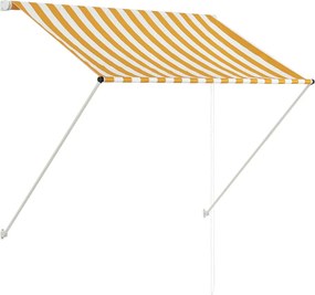 vidaXL Τέντα Συρόμενη Κίτρινο / Λευκό 150 x 150 εκ.