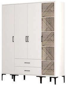 Ντουλάπα Τετράφυλλη Kumsal 845HCT5493 160x47,5x201,4cm White Τετράφυλλη