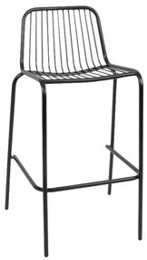 WOODWELL NEXUS Σκαμπό Bar με Πλάτη, Στοιβαζόμενο, Μέταλλο Βαφή Μαύρο 47x51x75/98cm Ε521