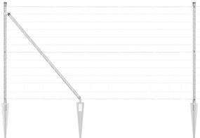 vidaXL Τεντώτο με στήριγμα Ασημί 1,2 x 25 m Ατσάλι