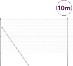 vidaXL Στύλος Περιφράξεων Ασημί 10 x 1,2 μ (διχτυωτό 25 x 25 χιλ.)