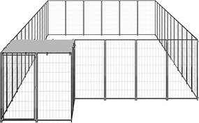 vidaXL Dog Kennel Black 22,99 m² Ατσάλι