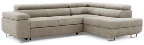 Γωνιακός καναπές Κρεβάτι Annabelle L, με αποθηκευτικό χώρο, εκρού βελουτέ 270x98x200cm-Δεξιά γωνία-BOG5142