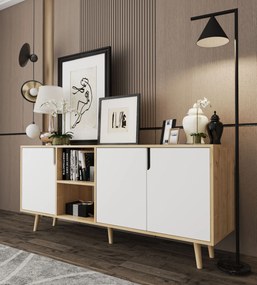 Κονσόλα Sapphire Δρυς / Λευκό FLEFLOR 180x45x80
