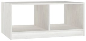 Τραπεζάκι Σαλονιού Λευκό 75x50x33,5 εκ. από Μασίφ Ξύλο Πεύκου - Λευκό