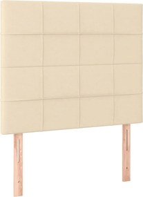 vidaXL Κρεβάτι Boxspring με Στρώμα &amp; LED Κρεμ 90x190 εκ. Υφασμάτινο