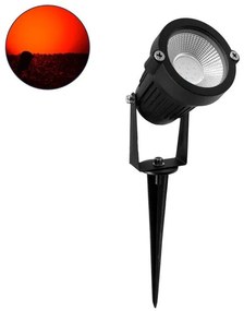Προβολάκι Κήπου Καρφί 10W IP67 Κόκκινο Dimmable Μαύρο 75585 Globostar-75585-Μαύρο 75585