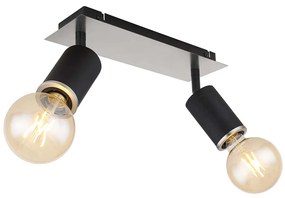 Σποτ Globo Lighting Joseba 54032-2B Νίκελ Ματ-Ξύλο Μαύρο