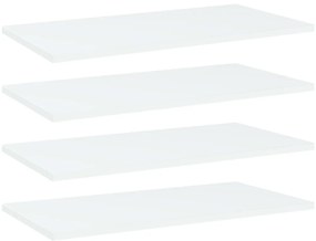 vidaXL Ράφια Βιβλιοθήκης 4 τεμ. Λευκά 60x30x1,5 εκ. από Μοριοσανίδα