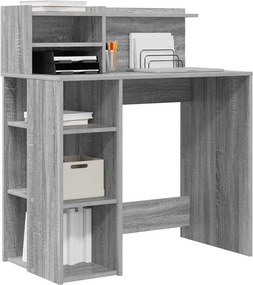 vidaXL Γραφείο Γκρίζο Σονομα 90 x 48 x 101,5 cm Επεξεργασμένο Ξύλο