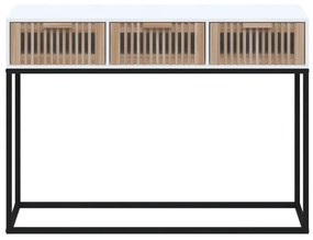 Τραπέζι Κονσόλα Λευκό 105x30x75 εκ. Επεξεργασμένο Ξύλο / Σίδερο - Λευκό