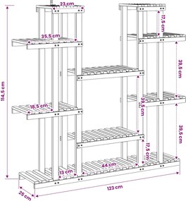 vidaXL Βάση φυτών Λευκός Χρωματισμός 123 x 25 x 114,5 εκ.