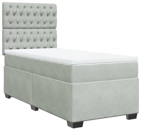 ΚΡΕΒΑΤΙ BOXSPRING ΜΕ ΣΤΡΩΜΑ ΑΝΟΙΧΤΟ ΓΚΡΙ 100X200 ΕΚ. ΒΕΛΟΥΔΙΝΟ 3290840