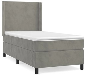 ΚΡΕΒΑΤΙ BOXSPRING ΜΕ ΣΤΡΩΜΑ ΑΝΟΙΧΤΟ ΓΚΡΙ 80X200 ΕΚ. ΒΕΛΟΥΔΙΝΟ 3132525