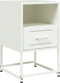 vidaXL Κομοδίνα 2 τεμ. Λευκό 36x39x60,5 εκ. από Χάλυβα