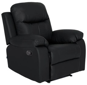 Πολυθρόνα Relax Chicago 1114 Fylliana Μαύρο Τεχνόδερμα 97x90x100 εκ. 97x90x100 εκ.