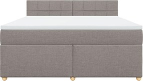 vidaXL Κρεβάτι Boxspring με Στρώμα Taupe 180x200 εκ. Υφασμάτινο