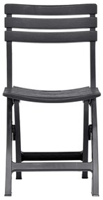vidaXL Καρέκλες Κήπου Πτυσσόμενες 2 τεμ. Ανθρακί Πλαστικές