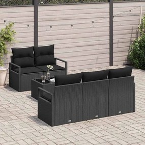 vidaXL Σετ Καναπέ Κήπου 6 τμχ. 5-Αριθμός καθισμάτων Μαύρο
