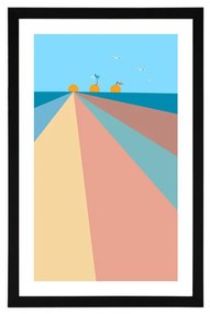 Αφίσα με παρπαστού Χαρωπή πολύχρωμη παραλία - 20x30 silver
