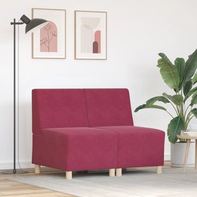 vidaXL Καναπέδες 2 pcs Μπορντό 55 x 74 x 82 εκ. Βελούδο