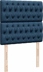 vidaXL Κρεβάτι Boxspring με Στρώμα Μπλε 80x200 εκ. Υφασμάτινο