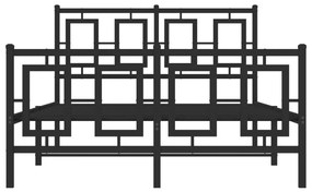 Πλαίσιο Κρεβατιού με Κεφαλάρι&amp;Ποδαρικό Μαύρο 120x190εκ. Μέταλλο - Μαύρο