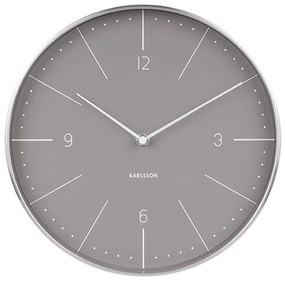 Ρολόι Τοίχου Normann Numbers KA5682GY Φ28cm Grey Karlsson Steel