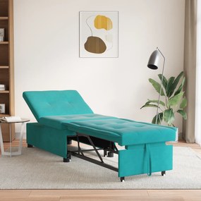 vidaXL Καναπές-Κρεβάτι Τιρκουάζ 67 x 194 x 38 εκ Βελούδο