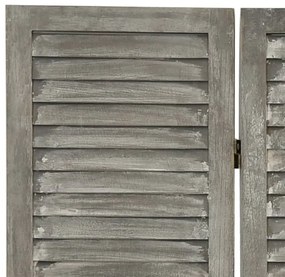 Διαχωριστικό Δωματίου με 6 Πάνελ Γκρι 214 x 166 εκ. Μασίφ Ξύλο - Γκρι