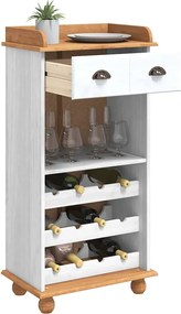 vidaXL Ντουλάπι κρασιού ASKIM Λευκό με Κίτρινη Κορυφή