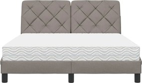 vidaXL Κρεβάτι με Στρώμα Taupe 140x190 εκ. Υφασμάτινο