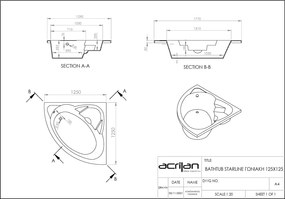 Acrilan Starline - Γωνιακή Μπανιέρα 125 x 125 εκ.
