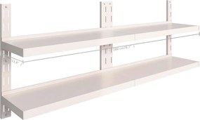 vidaXL Ράφια Τοίχου 2 Επιπέδων 2 τεμ. 200 x 30 εκ. Ανοξείδωτο Ατσάλι