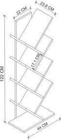 Βιβλιοθήκη Milton Megapap χρώμα pine oak 44x22x121εκ.