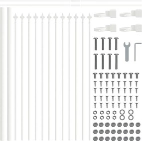 vidaXL Φράχτης Κήπου 5 pcs Λευκό 8,5 x 0,6 μ Ατσάλι με Πούδρα