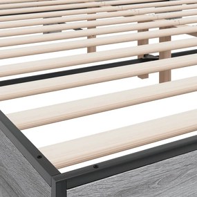 vidaXL Πλαίσιο Κρεβατιού Γκρι Sonoma 200x200 εκ. Επεξ. Ξύλο &amp; Μέταλλο